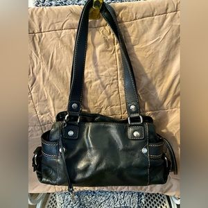 Fossil black leather hobo bag